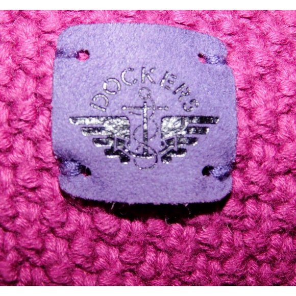 Dockers Mens L Purple Magenta Knit Logo Crewneck Long Sleeve Sweater - Picture 7 of 11